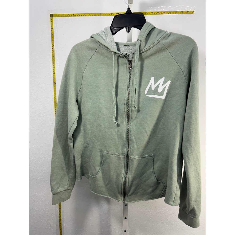 Mammoth Mountain California Zip Up Hoodie Sage Green Small Graphic Sweatshirt